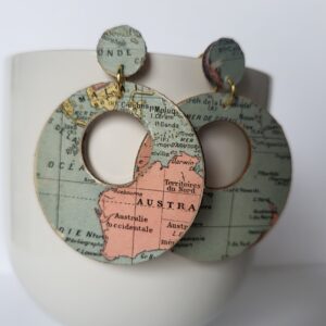 oorbellen wereldkaart rond australie